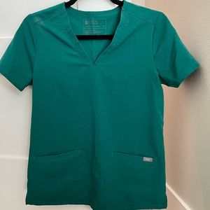 Figs Green Scrubs Top and Bottom XS extra small petite